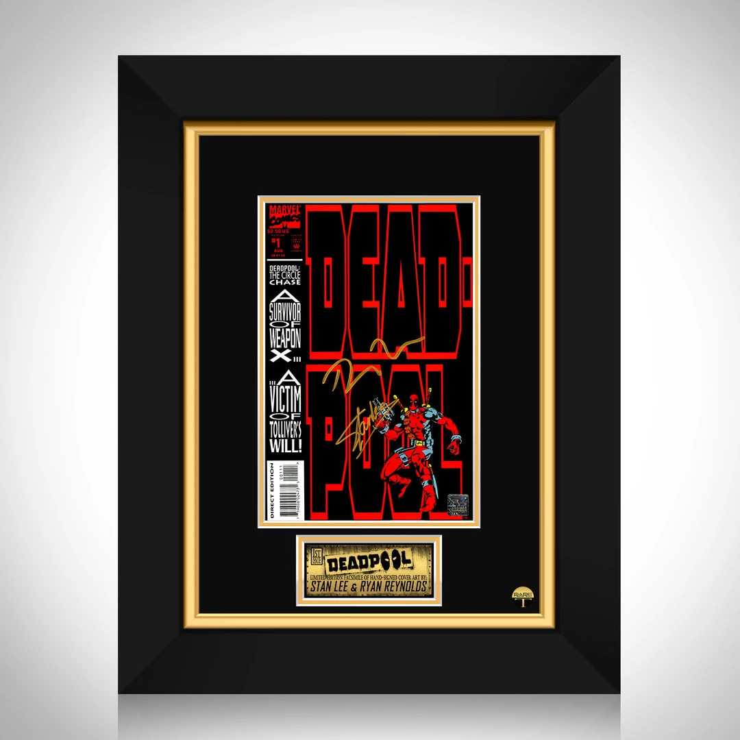 RARE-T Deadpool #1 Limited Signature Edition Comic Book Cover Art Custom Frame 1 RARE-T Deadpool #1 Limited Signature Edition Comic Book Cover Art Custom Frame