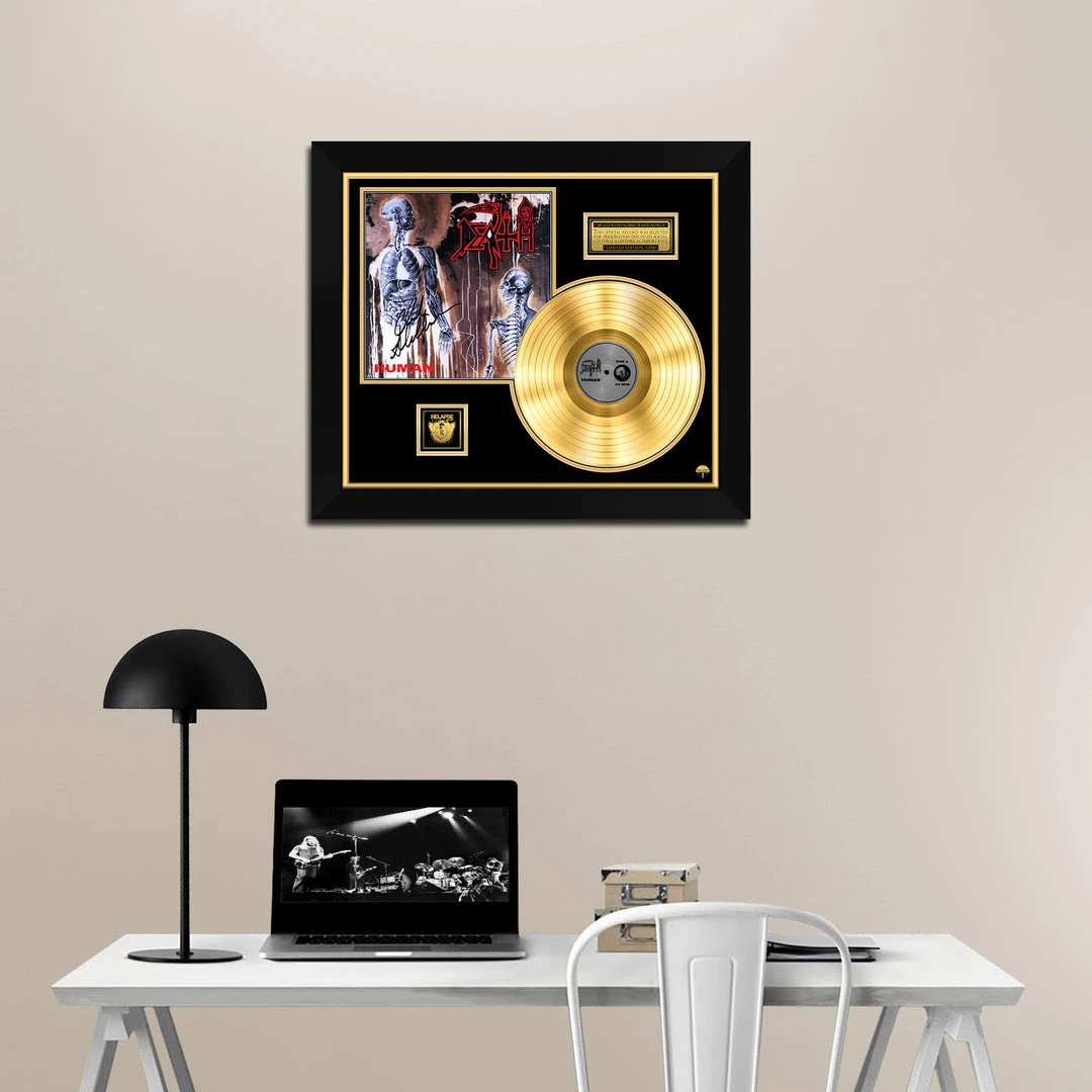 Rare-T Limited Edition Frames Death Human Gold LP Limited Signature Edition Studio Licensed Custom Frame 5 Rare-T Limited Edition Frames Death Human Gold LP Limited Signature Edition Studio Licensed Custom Frame