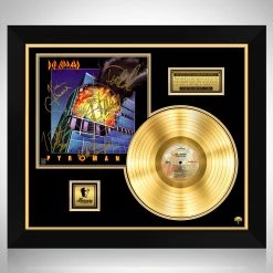 RARE-T Def Leppard Pyromania Gold LP Limited Signature Edition Studio Licensed Custom Frame Limited Edition Frames