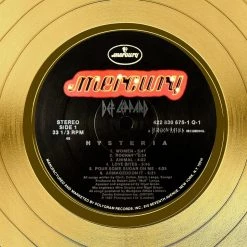 RARE-T Limited Edition Frames Def Leppard Hysteria Gold LP Limited Signature Edition Studio Licensed Custom Frame 16 RARE-T Limited Edition Frames Def Leppard Hysteria Gold LP Limited Signature Edition Studio Licensed Custom Frame