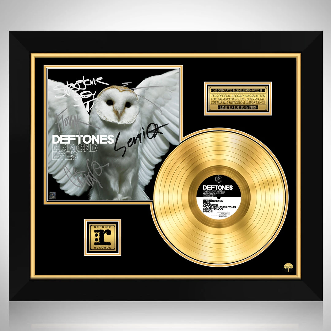RARE-T Limited Edition Frames Deftones - Diamond Eyes Gold LP Limited Signature Edition Studio Licensed Custom Frame 1 RARE-T Limited Edition Frames Deftones - Diamond Eyes Gold LP Limited Signature Edition Studio Licensed Custom Frame