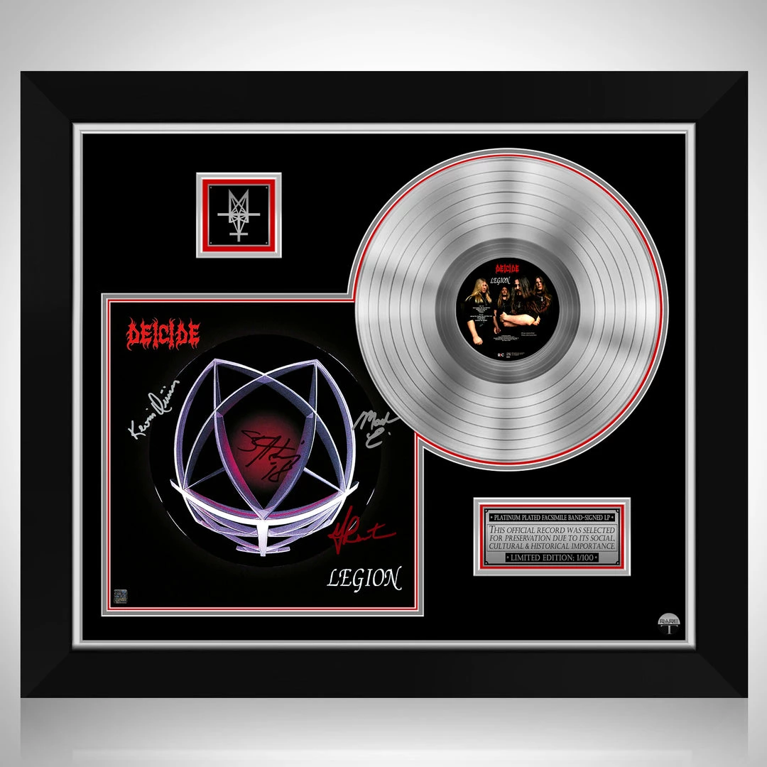 RARE-T Deicide - Legion Platinum LP Limited Signature Edition Studio Licensed Custom Frame Limited Edition Frames 1 RARE-T Deicide - Legion Platinum LP Limited Signature Edition Studio Licensed Custom Frame Limited Edition Frames