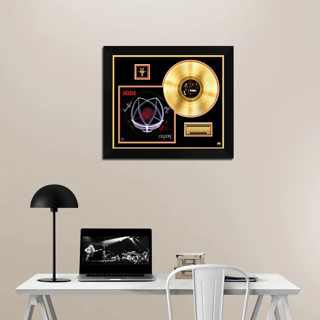 RARE-T Deicide - Legion Gold LP Limited Signature Edition Studio Licensed Custom Frame 2 RARE-T Deicide - Legion Gold LP Limited Signature Edition Studio Licensed Custom Frame