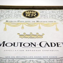 RARE-T Vintage Reverse Painted 'Baron Philippe De Rothschild-Mouton Cadet' Wine Bar Mirror/Advertisement Barware & Signs