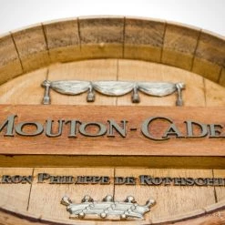 RARE-T Barware & Signs Original Vintage 'Mouton Cadet-Baron Philippe De Rothschild' Barrel Bar Sign/Advertisement