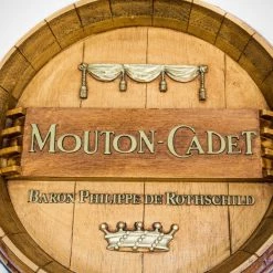 RARE-T Barware & Signs Original Vintage 'Mouton Cadet-Baron Philippe De Rothschild' Barrel Bar Sign/Advertisement