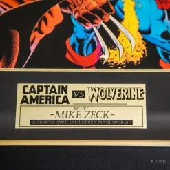 VAULT COLLECTIBLES Rare-T Exclusive 'Cpt. America Vs Wolverine Signed Zeck Art Print' Custom Frame Signed Memorabilia