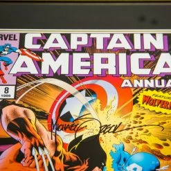 VAULT COLLECTIBLES Rare-T Exclusive 'Cpt. America Vs Wolverine Signed Zeck Art Print' Custom Frame Signed Memorabilia