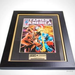 VAULT COLLECTIBLES Rare-T Exclusive 'Cpt. America Vs Wolverine Signed Zeck Art Print' Custom Frame Signed Memorabilia