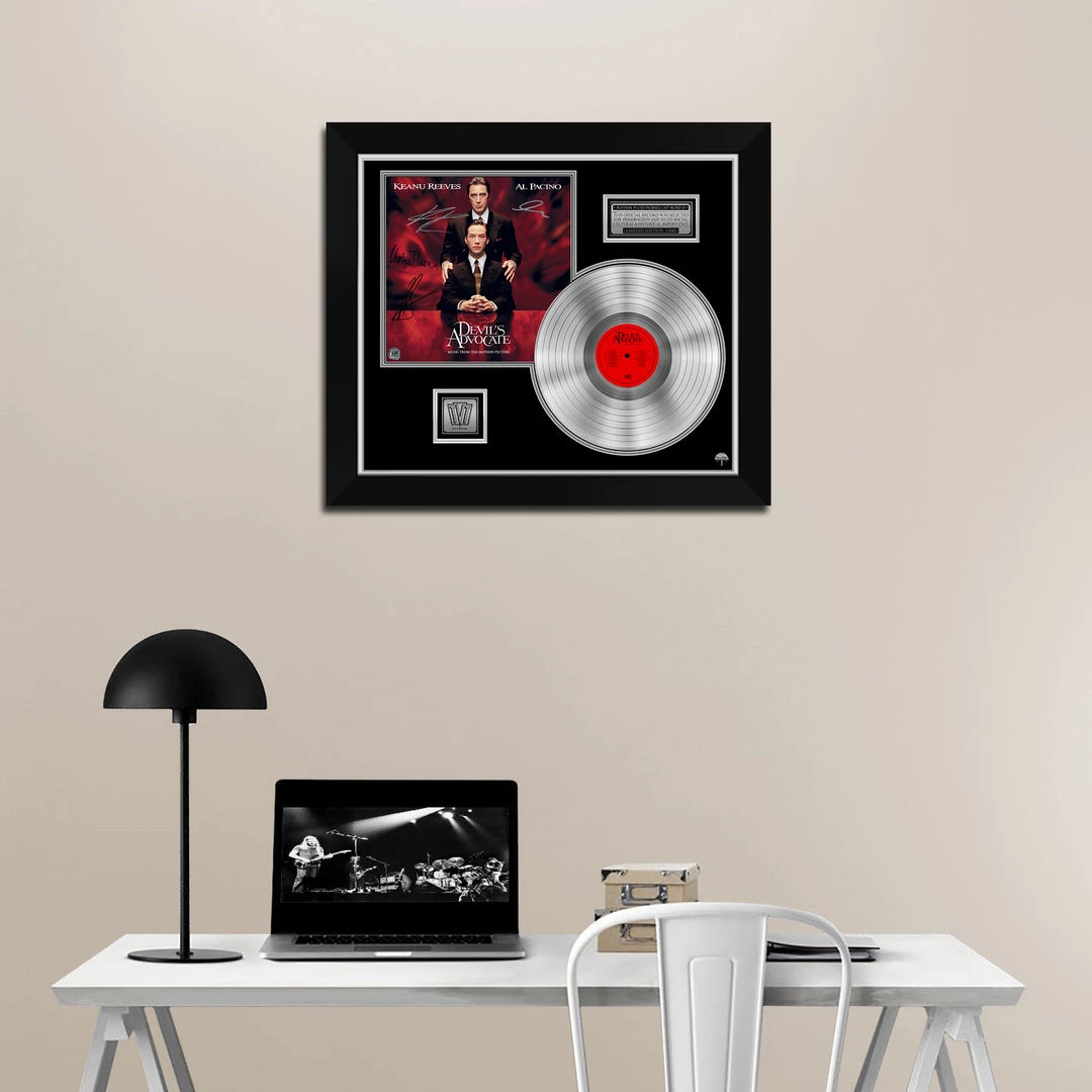 RARE-T Devil's Advocate - Music From The Motion Picture Platinum LP Limited Signature Edition Studio Licensed Custom Frame Limited Edition Frames 2 RARE-T Devil's Advocate - Music From The Motion Picture Platinum LP Limited Signature Edition Studio Licensed Custom Frame Limited Edition Frames