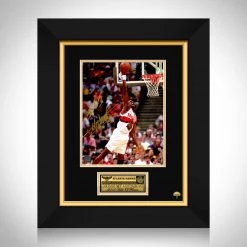 RARE-T Atlanta Hawks Dikembe Mutombo Photo Limited Signature Edition Licensed Custom Frame Sports Memorabilia