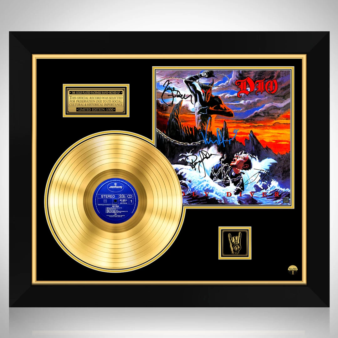 RARE-T Dio Holy Diver Gold LP Limited Signature Edition Studio Licensed Custom Frame Limited Edition Frames 1 RARE-T Dio Holy Diver Gold LP Limited Signature Edition Studio Licensed Custom Frame Limited Edition Frames
