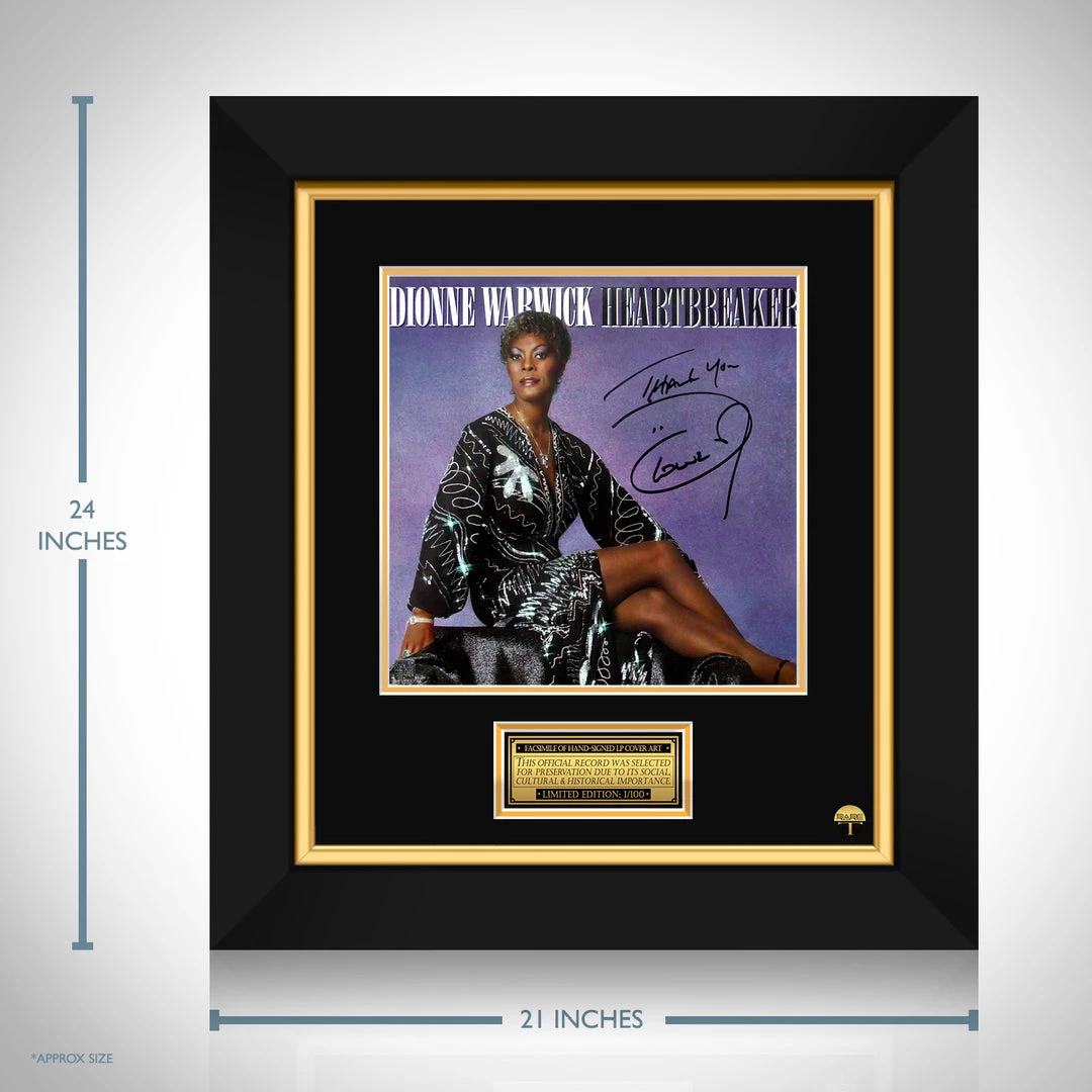 RARE-T Limited Edition Frames Dionne Warwick - Heartbreaker LP Cover Limited Signature Edition Studio Licensed Custom Frame 3 RARE-T Limited Edition Frames Dionne Warwick - Heartbreaker LP Cover Limited Signature Edition Studio Licensed Custom Frame