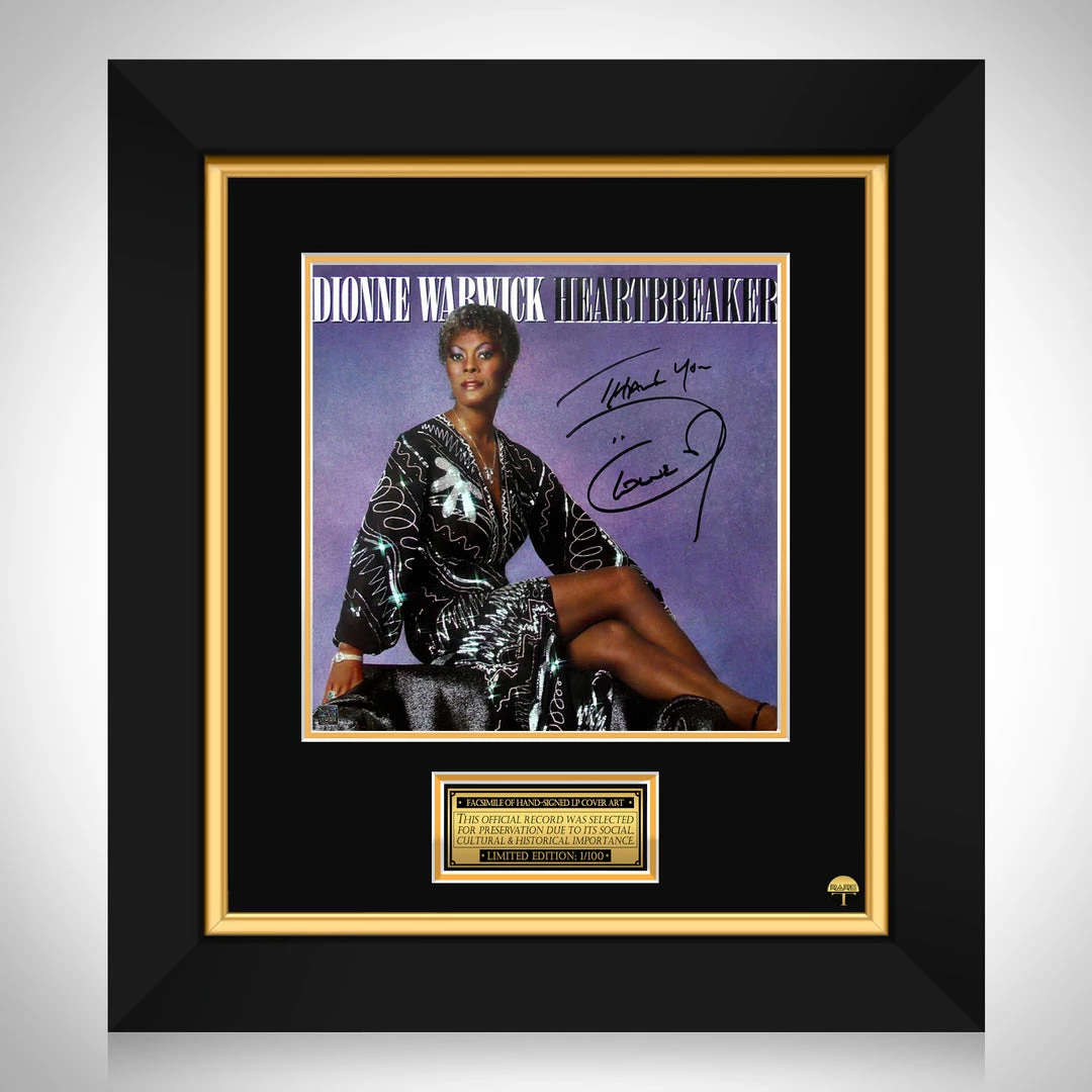 RARE-T Limited Edition Frames Dionne Warwick - Heartbreaker LP Cover Limited Signature Edition Studio Licensed Custom Frame 1 RARE-T Limited Edition Frames Dionne Warwick - Heartbreaker LP Cover Limited Signature Edition Studio Licensed Custom Frame