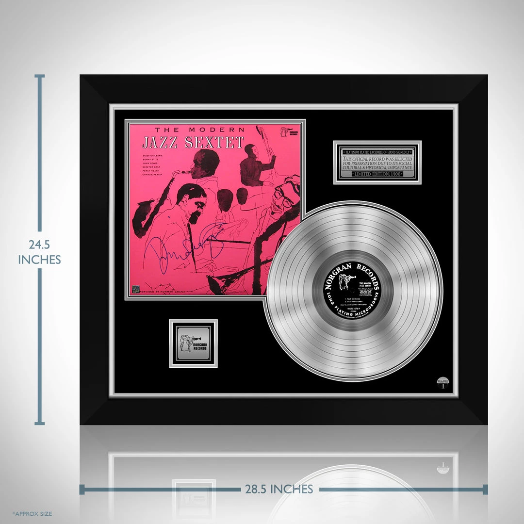 RARE-T Dizzy Gillespie - The Modern Jazz Sextet Platinum LP Limited Signature Edition Studio Licensed Custom Frame 3 RARE-T Dizzy Gillespie - The Modern Jazz Sextet Platinum LP Limited Signature Edition Studio Licensed Custom Frame