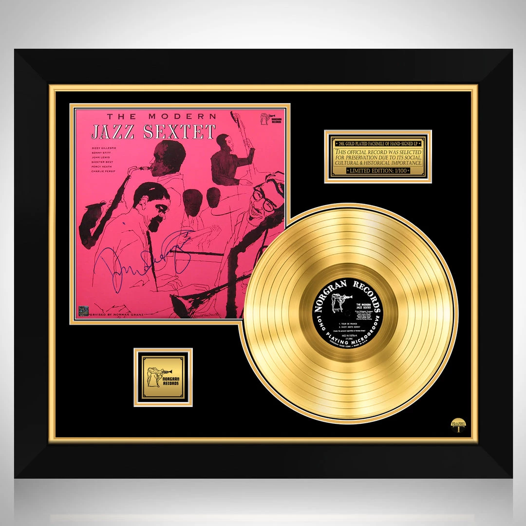 RARE-T Dizzy Gillespie - The Modern Jazz Sextet Gold LP Limited Signature Edition Studio Licensed Custom Frame 1 RARE-T Dizzy Gillespie - The Modern Jazz Sextet Gold LP Limited Signature Edition Studio Licensed Custom Frame