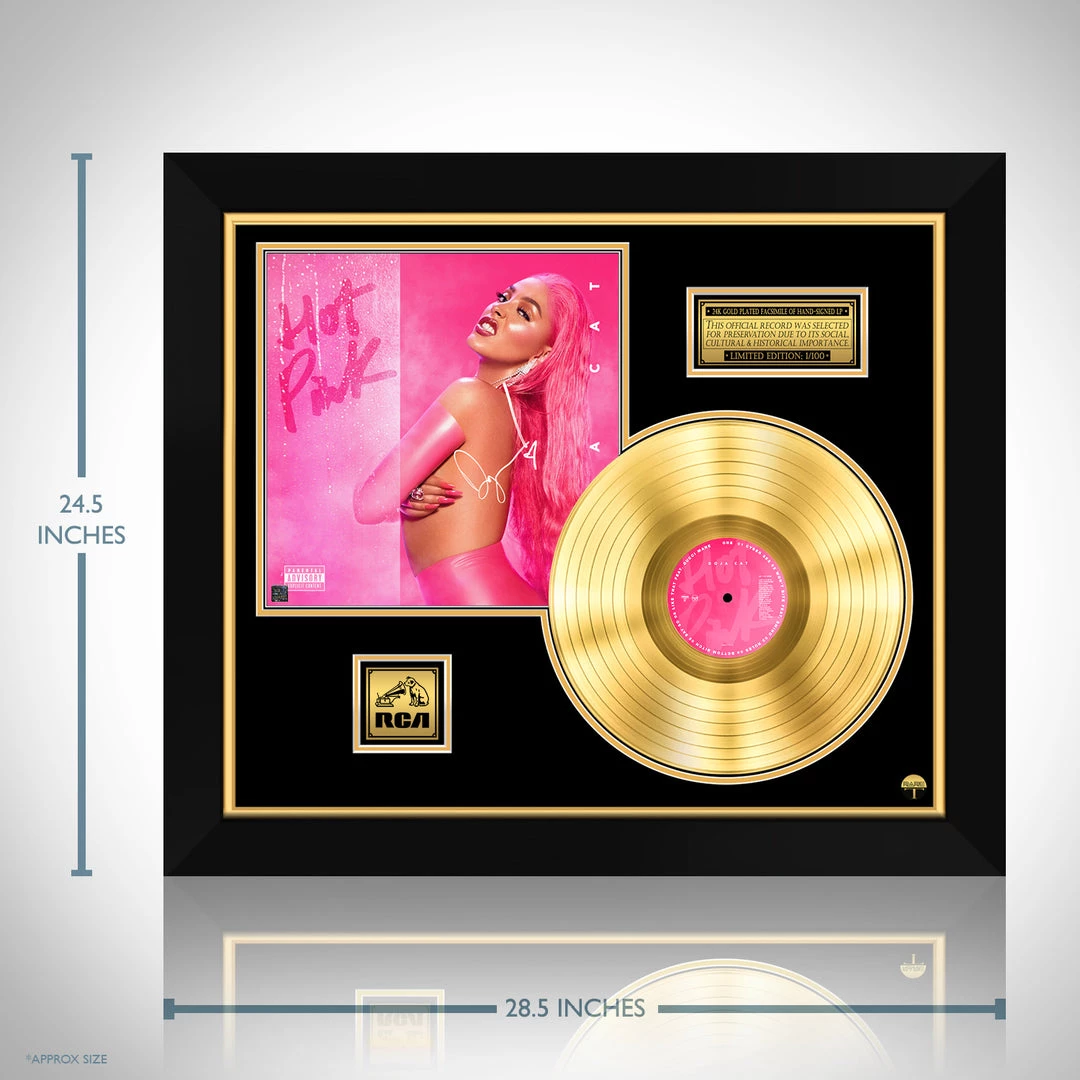 RARE-T Limited Edition Frames Doja Cat - Hot Pink Gold LP Limited Signature Edition Studio Licensed Custom Frame 3 RARE-T Limited Edition Frames Doja Cat - Hot Pink Gold LP Limited Signature Edition Studio Licensed Custom Frame