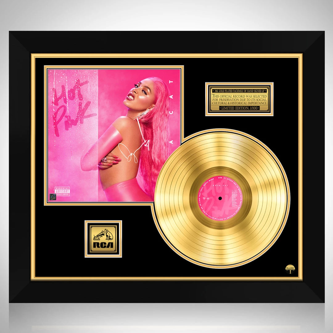 RARE-T Limited Edition Frames Doja Cat - Hot Pink Gold LP Limited Signature Edition Studio Licensed Custom Frame 1 RARE-T Limited Edition Frames Doja Cat - Hot Pink Gold LP Limited Signature Edition Studio Licensed Custom Frame