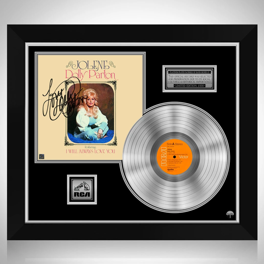 RARE-T Dolly Parton - Jolene Platinum LP Limited Signature Edition Studio Licensed Custom Frame 1 RARE-T Dolly Parton - Jolene Platinum LP Limited Signature Edition Studio Licensed Custom Frame