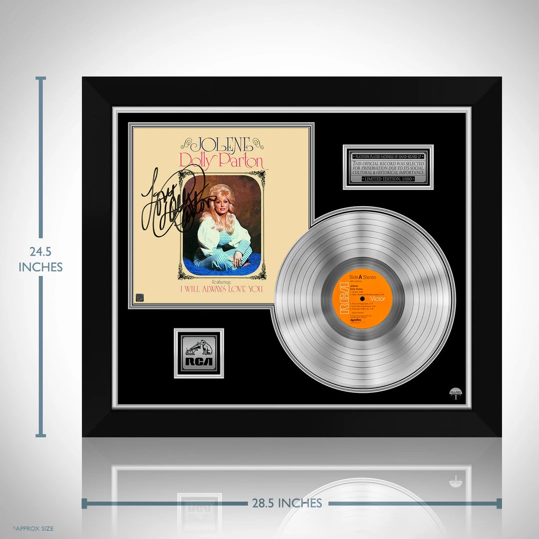 RARE-T Dolly Parton - Jolene Platinum LP Limited Signature Edition Studio Licensed Custom Frame 3 RARE-T Dolly Parton - Jolene Platinum LP Limited Signature Edition Studio Licensed Custom Frame