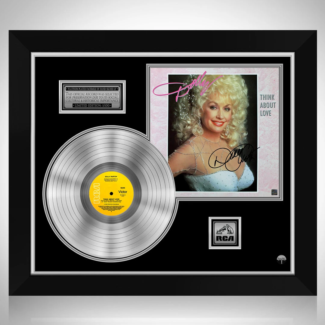 RARE-T Dolly Parton - Think About Love Platinum LP Limited Signature Edition Studio Licensed Custom Frame Limited Edition Frames 1 RARE-T Dolly Parton - Think About Love Platinum LP Limited Signature Edition Studio Licensed Custom Frame Limited Edition Frames