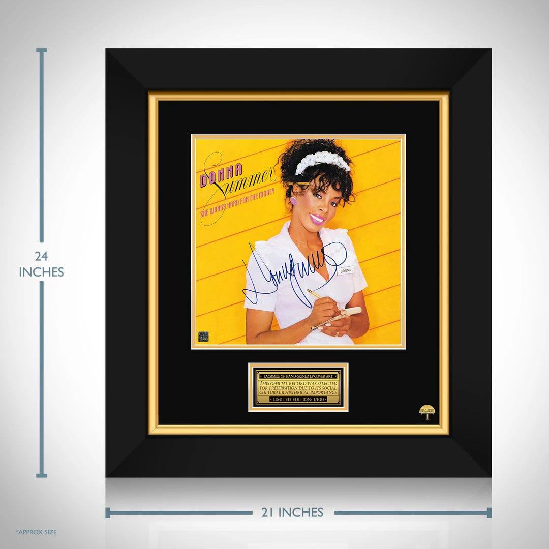 RARE-T Donna Summer - She Works Hard For The Money LP Cover Limited Signature Edition Studio Licensed Custom Frame Limited Edition Frames 3 RARE-T Donna Summer - She Works Hard For The Money LP Cover Limited Signature Edition Studio Licensed Custom Frame Limited Edition Frames