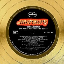 RARE-T Donna Summer - She Works Hard For The Money Gold LP Limited Signature Edition Studio Licensed Custom Frame