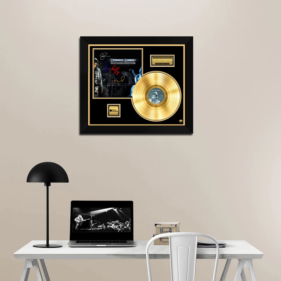 Rare-T Limited Edition Frames Donnie Darko - Original Motion Picture Soundtrack Gold LP Limited Signature Edition Studio Licensed Custom Frame 2 Rare-T Limited Edition Frames Donnie Darko - Original Motion Picture Soundtrack Gold LP Limited Signature Edition Studio Licensed Custom Frame