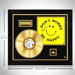 Rare-T Limited Edition Frames Bobby McFerrin Don't Worry Be Happy Limited Signature Edition Studio Licensed Gold LP Custom Frame