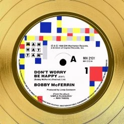 Rare-T Limited Edition Frames Bobby McFerrin Don't Worry Be Happy Limited Signature Edition Studio Licensed Gold LP Custom Frame
