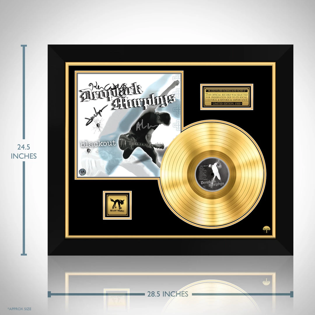 RARE-T Dropkick Murphys - Blackout Gold LP Limited Signature Edition Studio Licensed Custom Frame 3 RARE-T Dropkick Murphys - Blackout Gold LP Limited Signature Edition Studio Licensed Custom Frame