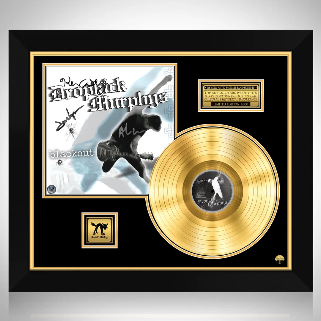RARE-T Dropkick Murphys - Blackout Gold LP Limited Signature Edition Studio Licensed Custom Frame 1 RARE-T Dropkick Murphys - Blackout Gold LP Limited Signature Edition Studio Licensed Custom Frame
