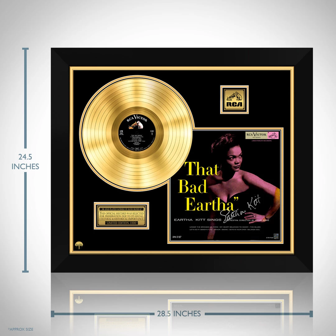 RARE-T Eartha Kitt - That Bad Eartha Gold LP Limited Signature Edition Studio Licensed Custom Frame 3 RARE-T Eartha Kitt - That Bad Eartha Gold LP Limited Signature Edition Studio Licensed Custom Frame