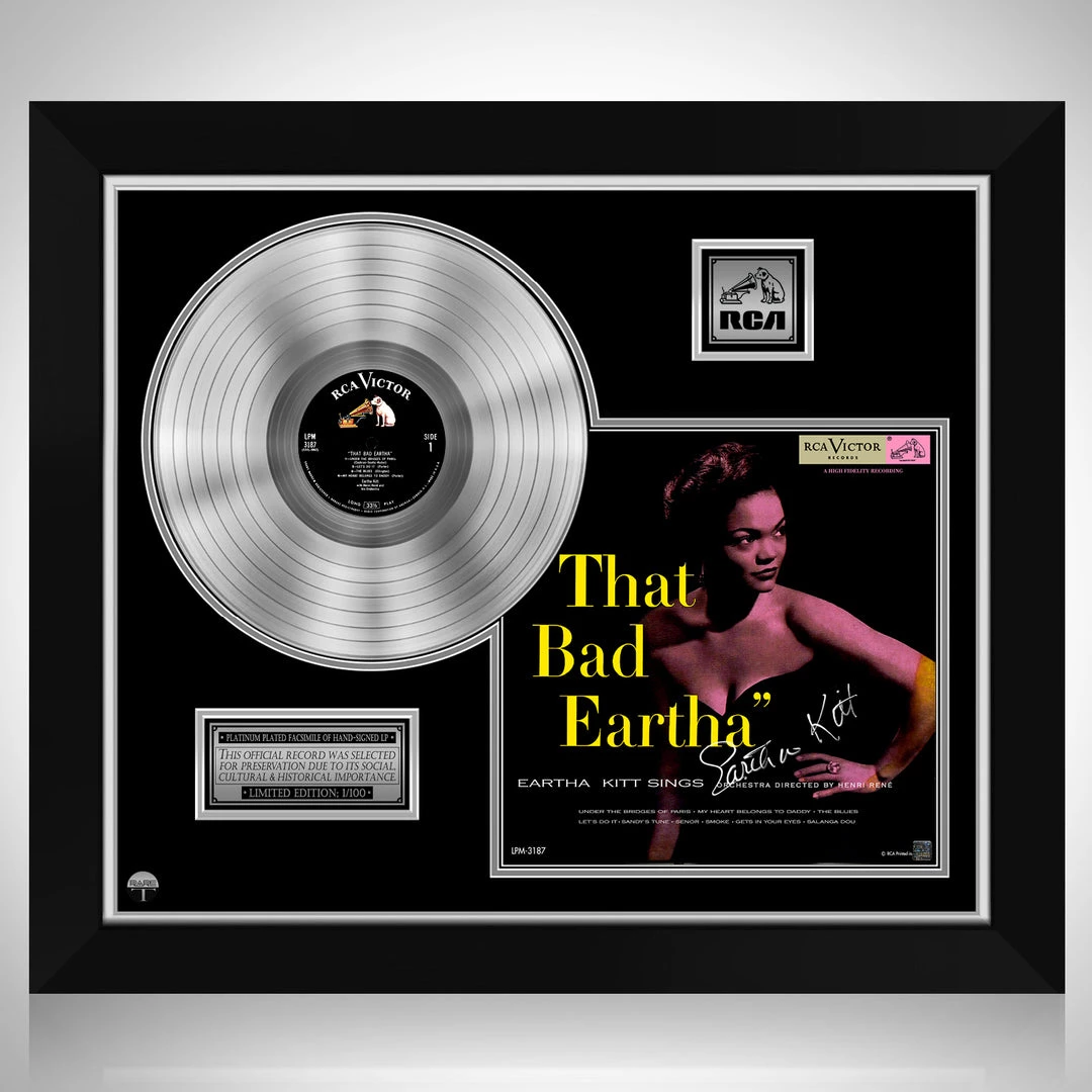 RARE-T Eartha Kitt - That Bad Eartha Platinum LP Limited Signature Edition Studio Licensed Custom Frame 1 RARE-T Eartha Kitt - That Bad Eartha Platinum LP Limited Signature Edition Studio Licensed Custom Frame