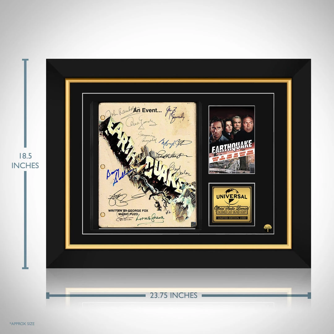RARE-T Earthquake 1974 Transcript Limited Signature Edition Studio Licensed Custom Frame Limited Edition Frames 3 RARE-T Earthquake 1974 Transcript Limited Signature Edition Studio Licensed Custom Frame Limited Edition Frames