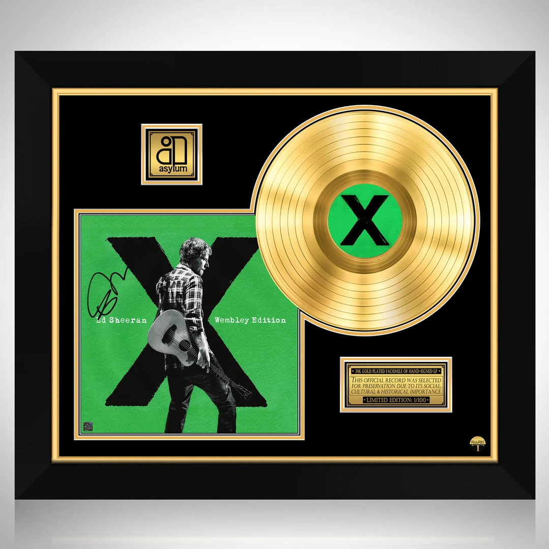RARE-T Ed Sheeran - 'X' Wembley Edition Gold LP Limited Signature Edition Studio Licensed Custom Frame Limited Edition Frames 1 RARE-T Ed Sheeran - 'X' Wembley Edition Gold LP Limited Signature Edition Studio Licensed Custom Frame Limited Edition Frames