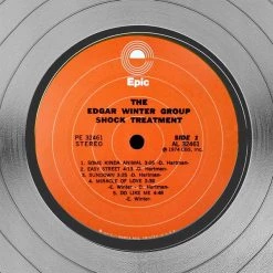 Rare-T Limited Edition Frames The Edgar Winter Group Shock Treatment Limited Signature Edition Licensed Platinum LP Custom Frame