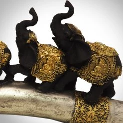 Decor L'Autre Sens Collectible Statues Elephants On Tusk Folk Art Statue