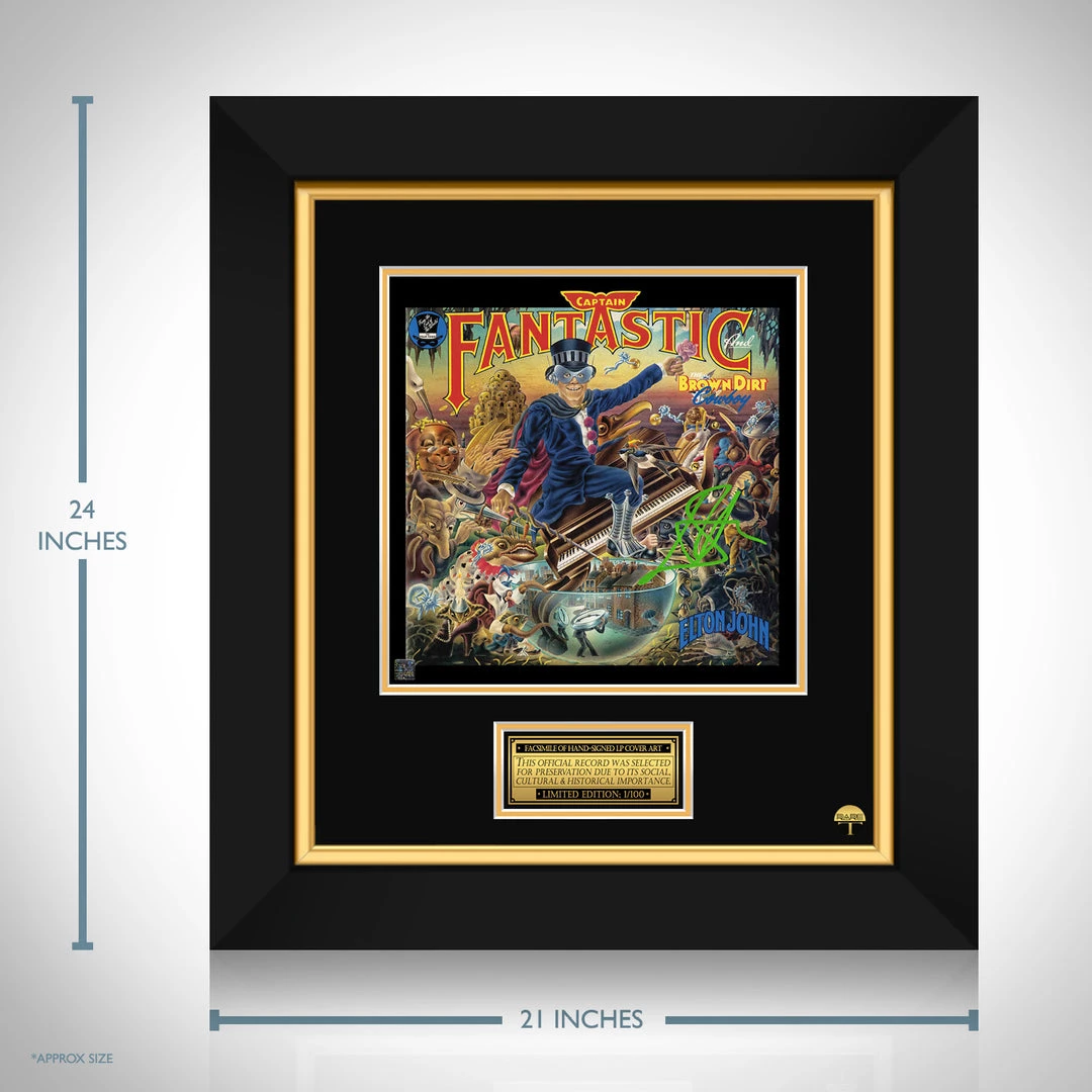 RARE-T Elton John - Captain Fantastic And The Brown Dirt Cowboy LP Cover Limited Signature Edition Studio Licensed Custom Frame Limited Edition Frames 3 RARE-T Elton John - Captain Fantastic And The Brown Dirt Cowboy LP Cover Limited Signature Edition Studio Licensed Custom Frame Limited Edition Frames