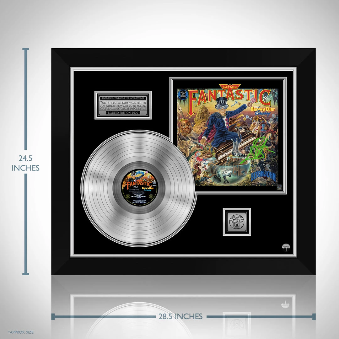 RARE-T Elton John - Captain Fantastic And The Brown Dirt Cowboy Platinum LP Limited Signature Edition Studio Licensed Custom Frame 3 RARE-T Elton John - Captain Fantastic And The Brown Dirt Cowboy Platinum LP Limited Signature Edition Studio Licensed Custom Frame