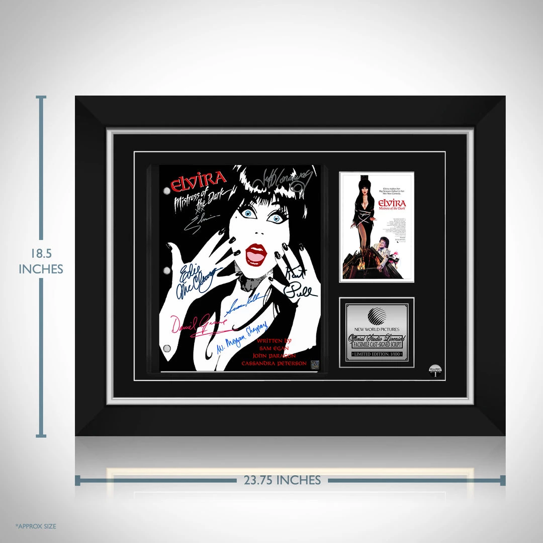 RARE-T Limited Edition Frames Elvira Mistress Of The Dark Transcript Limited Signature Edition Studio Licensed Custom Frame 2 RARE-T Limited Edition Frames Elvira Mistress Of The Dark Transcript Limited Signature Edition Studio Licensed Custom Frame