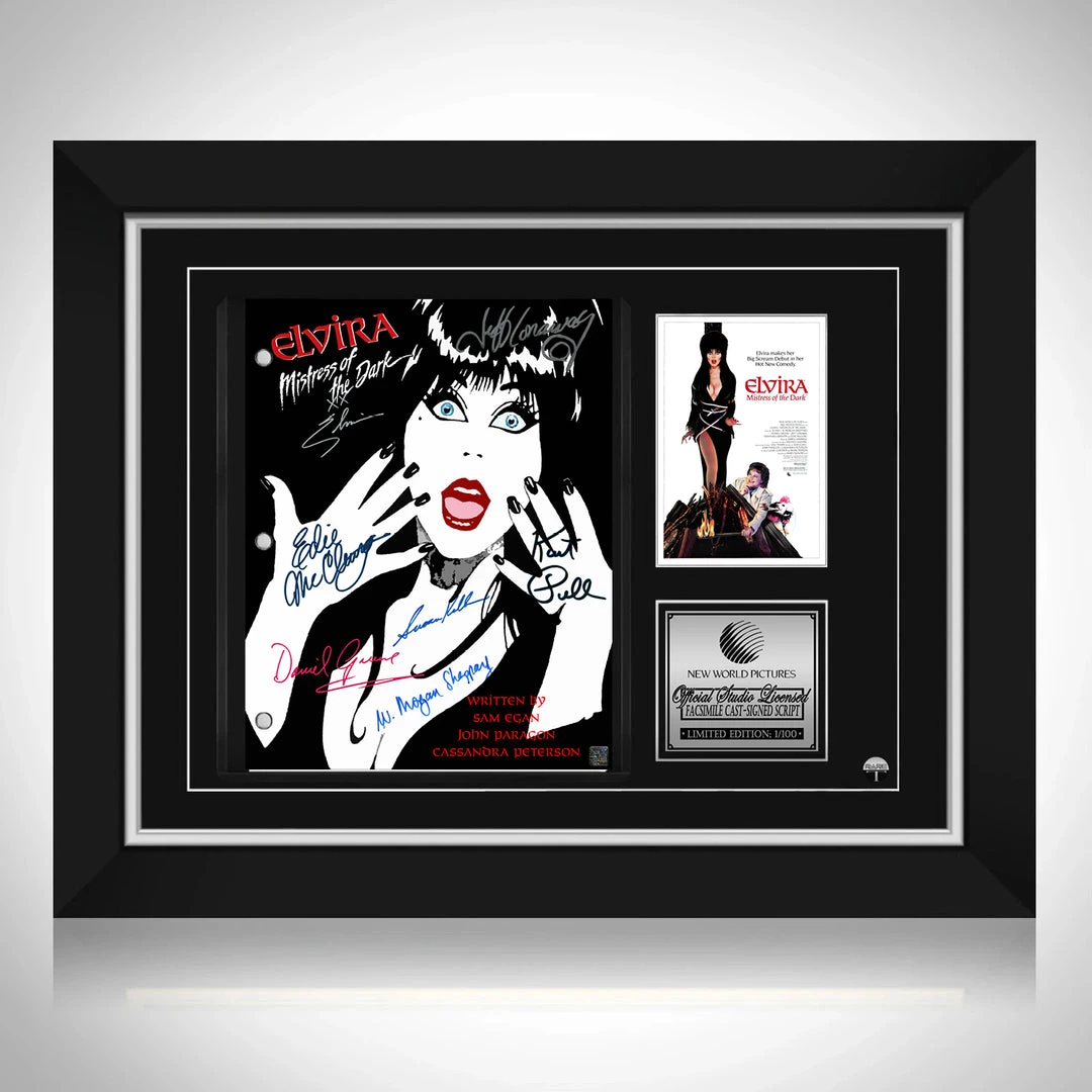 RARE-T Limited Edition Frames Elvira Mistress Of The Dark Transcript Limited Signature Edition Studio Licensed Custom Frame 1 RARE-T Limited Edition Frames Elvira Mistress Of The Dark Transcript Limited Signature Edition Studio Licensed Custom Frame