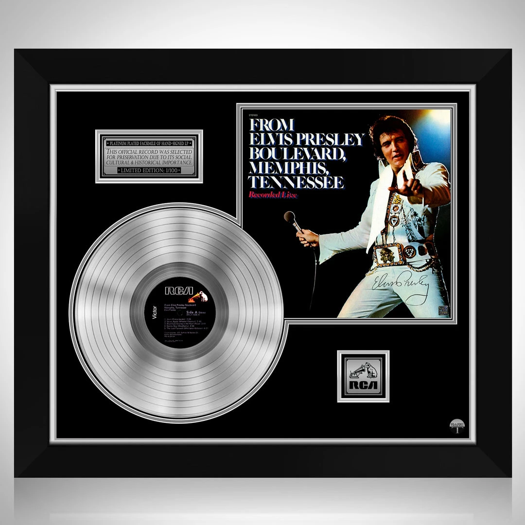 RARE-T Elvis Presley Boulevard Memphis Tennessee Platinum LP Limited Signature Edition Studio Licensed Custom Frame Limited Edition Frames 1 RARE-T Elvis Presley Boulevard Memphis Tennessee Platinum LP Limited Signature Edition Studio Licensed Custom Frame Limited Edition Frames