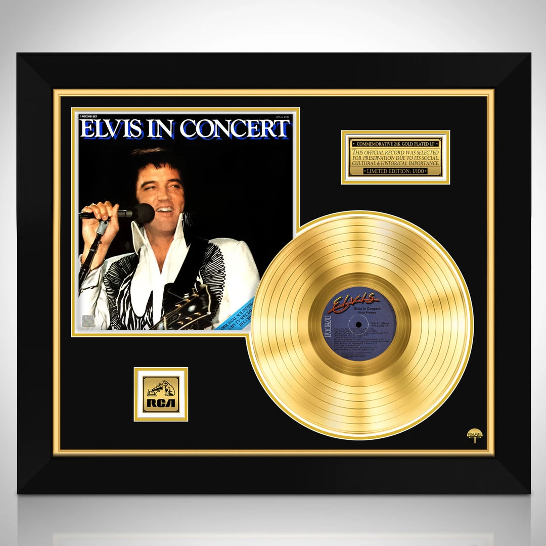 Rare-T Elvis Presley 'Elvis In Concert' Limited Collectors' Edition Studio Licensed Gold LP Custom Frame Limited Edition Frames 1 Rare-T Elvis Presley 'Elvis In Concert' Limited Collectors' Edition Studio Licensed Gold LP Custom Frame Limited Edition Frames