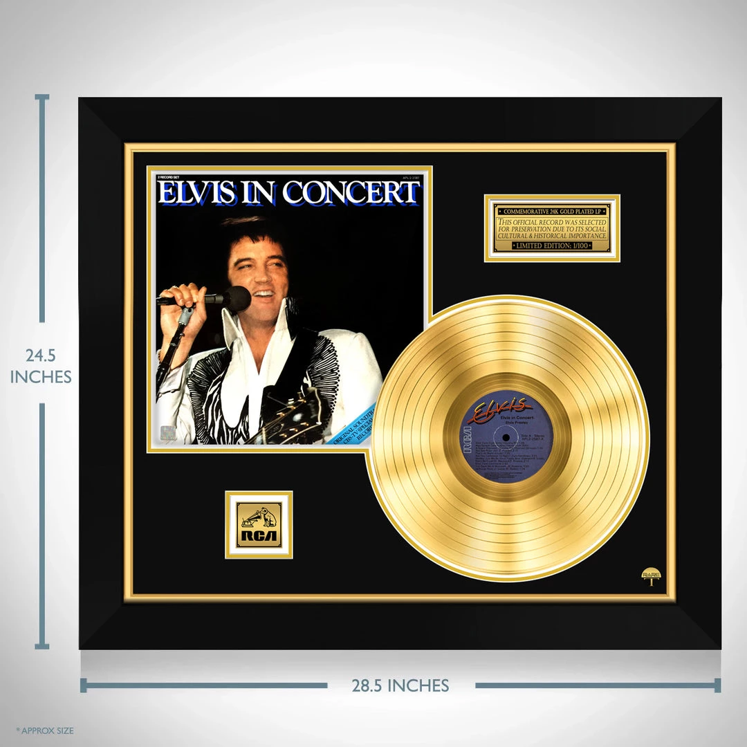 Rare-T Elvis Presley 'Elvis In Concert' Limited Collectors' Edition Studio Licensed Gold LP Custom Frame Limited Edition Frames 6 Rare-T Elvis Presley 'Elvis In Concert' Limited Collectors' Edition Studio Licensed Gold LP Custom Frame Limited Edition Frames