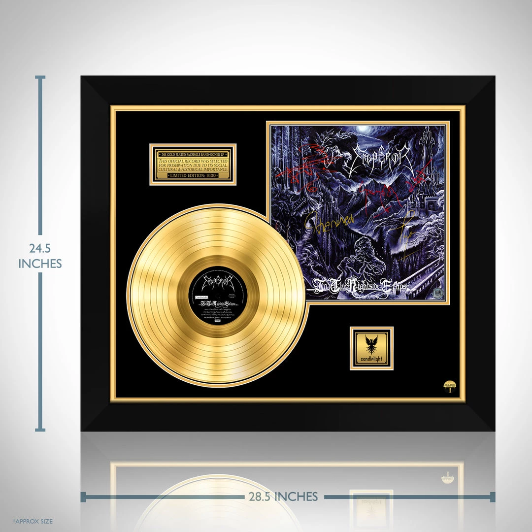 RARE-T Limited Edition Frames Emperor - In The Nightside Eclipse Gold LP Limited Signature Edition Studio Licensed Custom Frame 3 RARE-T Limited Edition Frames Emperor - In The Nightside Eclipse Gold LP Limited Signature Edition Studio Licensed Custom Frame