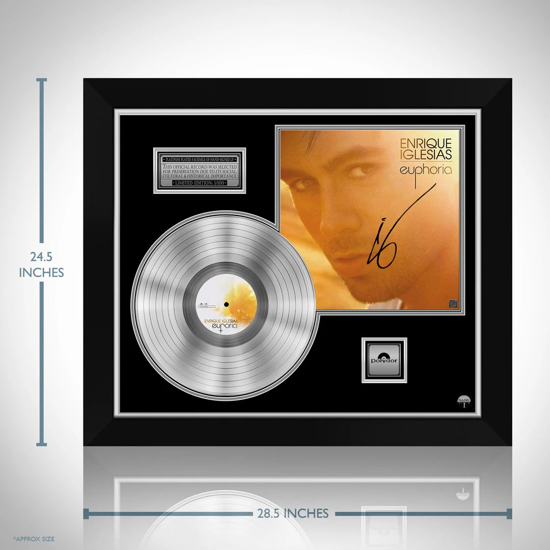 RARE-T Enrique Iglesias - Euphoria Platinum LP Limited Signature Edition Studio Licensed Custom Frame 3 RARE-T Enrique Iglesias - Euphoria Platinum LP Limited Signature Edition Studio Licensed Custom Frame