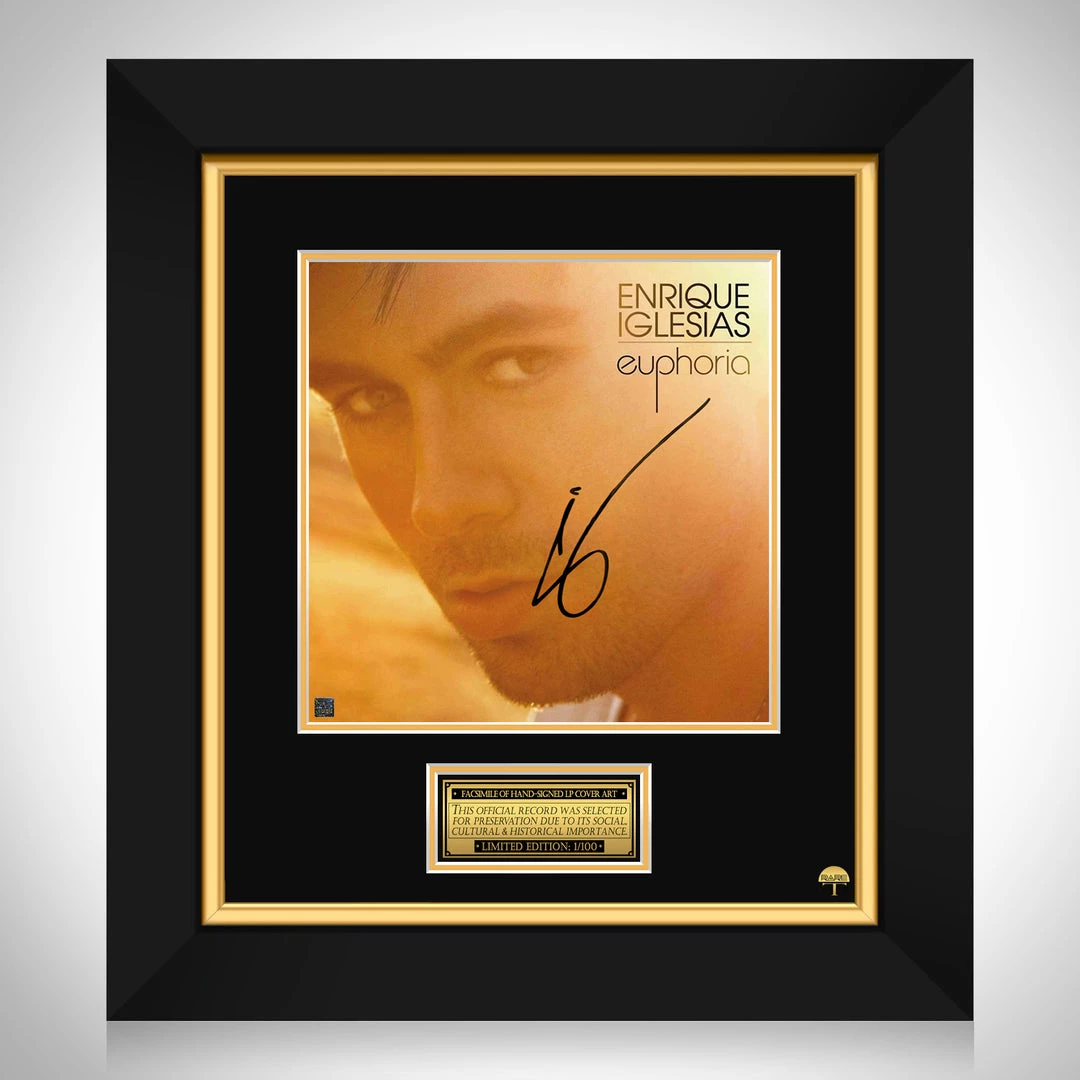 RARE-T Enrique Iglesias - Euphoria LP Cover Limited Signature Edition Studio Licensed Custom Frame 1 RARE-T Enrique Iglesias - Euphoria LP Cover Limited Signature Edition Studio Licensed Custom Frame