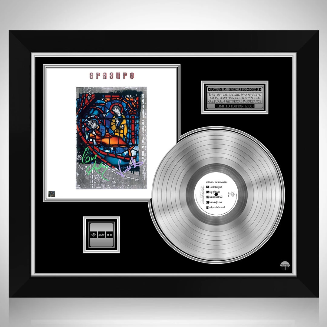 RARE-T Erasure - The Innocents Platinum LP Limited Signature Edition Studio Licensed Custom Frame 1 RARE-T Erasure - The Innocents Platinum LP Limited Signature Edition Studio Licensed Custom Frame