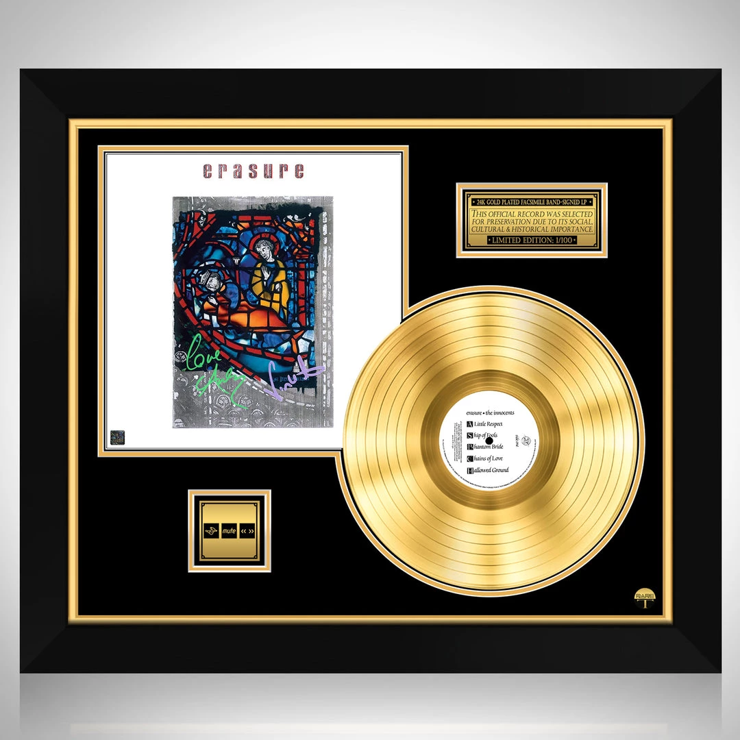 RARE-T Erasure - The Innocents Gold LP Limited Signature Edition Studio Licensed Custom Frame 1 RARE-T Erasure - The Innocents Gold LP Limited Signature Edition Studio Licensed Custom Frame